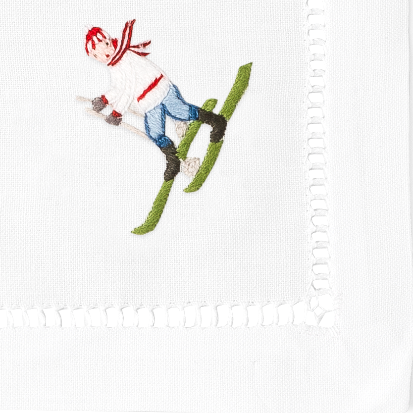 Henry Handwork – wholesale Middags- och tygservett – Skidåkare Cocktail servetter | Blandad uppsättning av 41