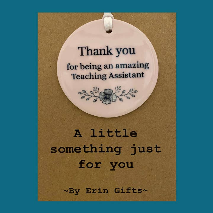 By Erin Cards and Gifts Ltd - Wholesale Everyday Greeting Card - A Little Something - Thankyou Teaching Assist Card & Ceramic