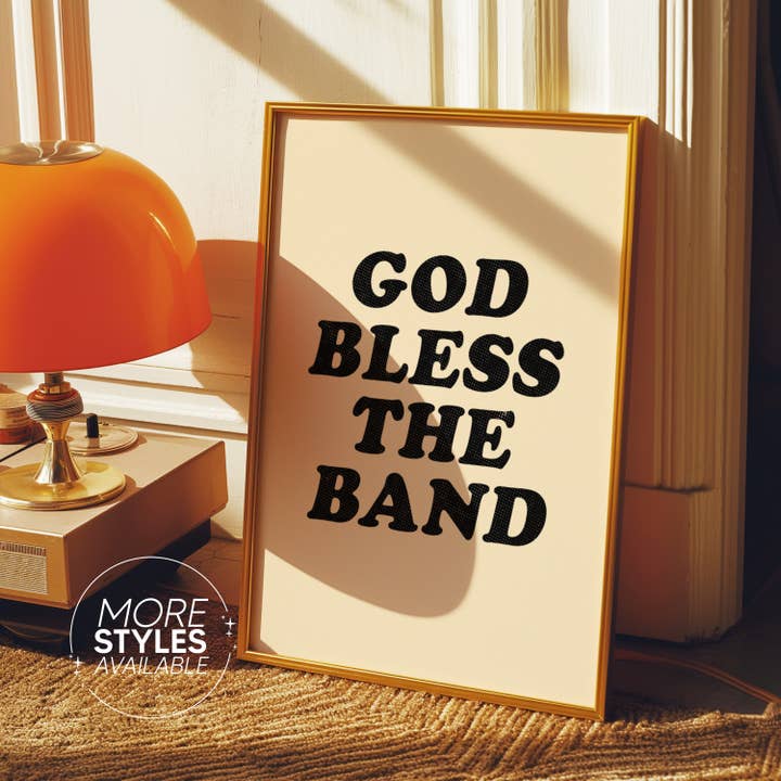 God Bless The Band Print for wholesale by Space Oddity