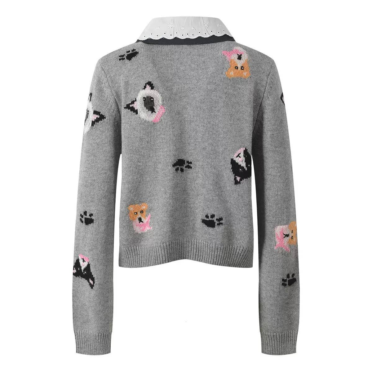 Cinza Conjunto de Outono 2025 de Cardigã e Saia de Malha Bordada SET244 para venda a revendedores na Faire5