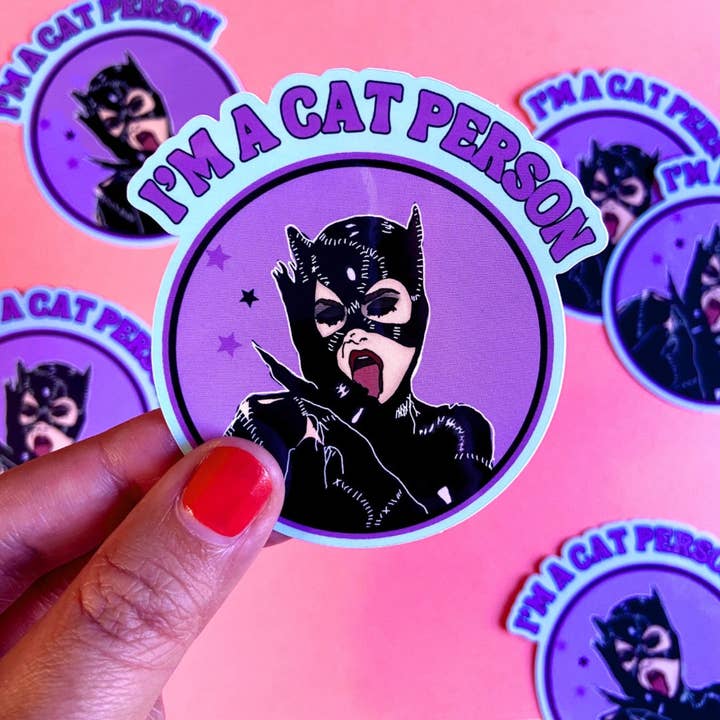 Haunted Fembot - Wholesale Sticker - “I’m a Cat Person” Catwoman Water Bottle Sticker4