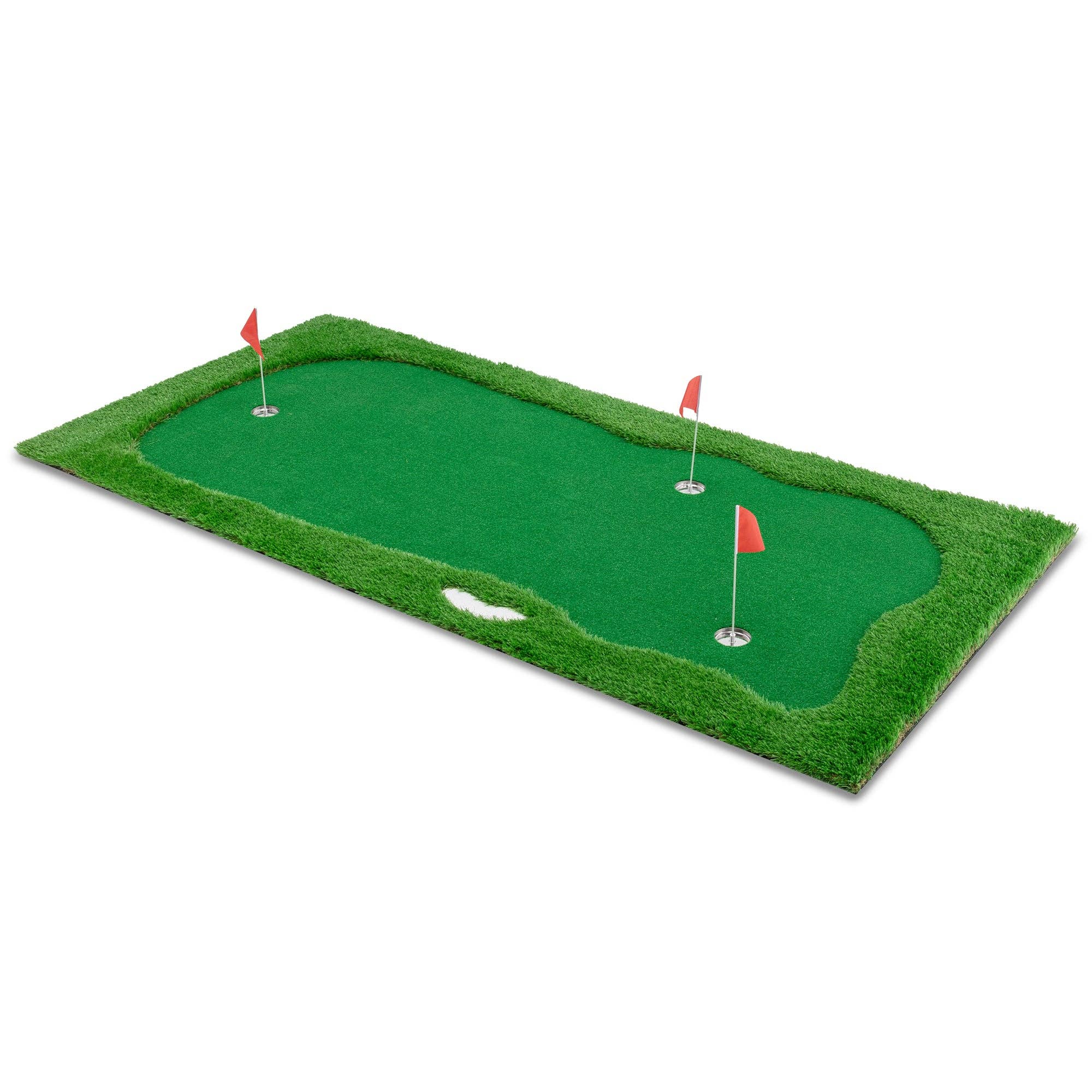 39F Inc. - Vente Accessoires de sport - Tapis de putting de golf 10x5FT avec 3 trous et drapeaux pour l'extérieur11