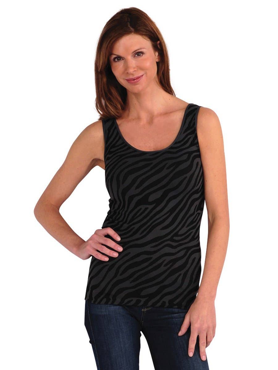 TINA Stephens Italy/Tees By Tina - Wholesale Tank Top - Women's - Sorbtek Zebra Tank (305ST)2
