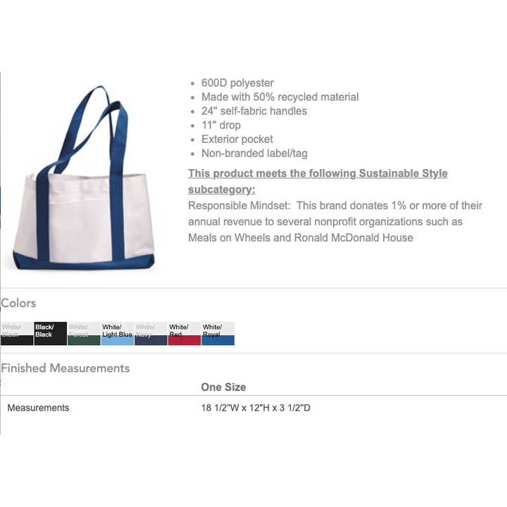 Total Apparel - Wholesale Tote Bag - Unisex - Liberty Bags P & O Cruiser Blank Tote | 7002