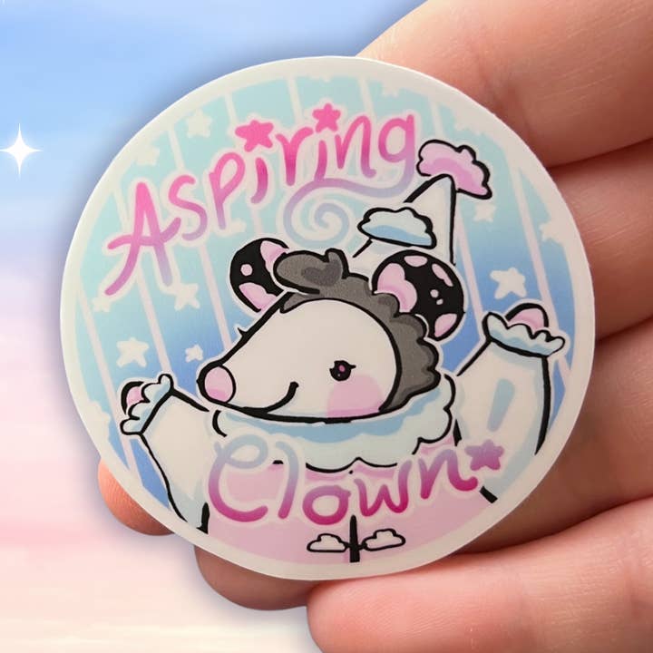 Aspiring Clown ~ Sticker for wholesale by Woolblossom