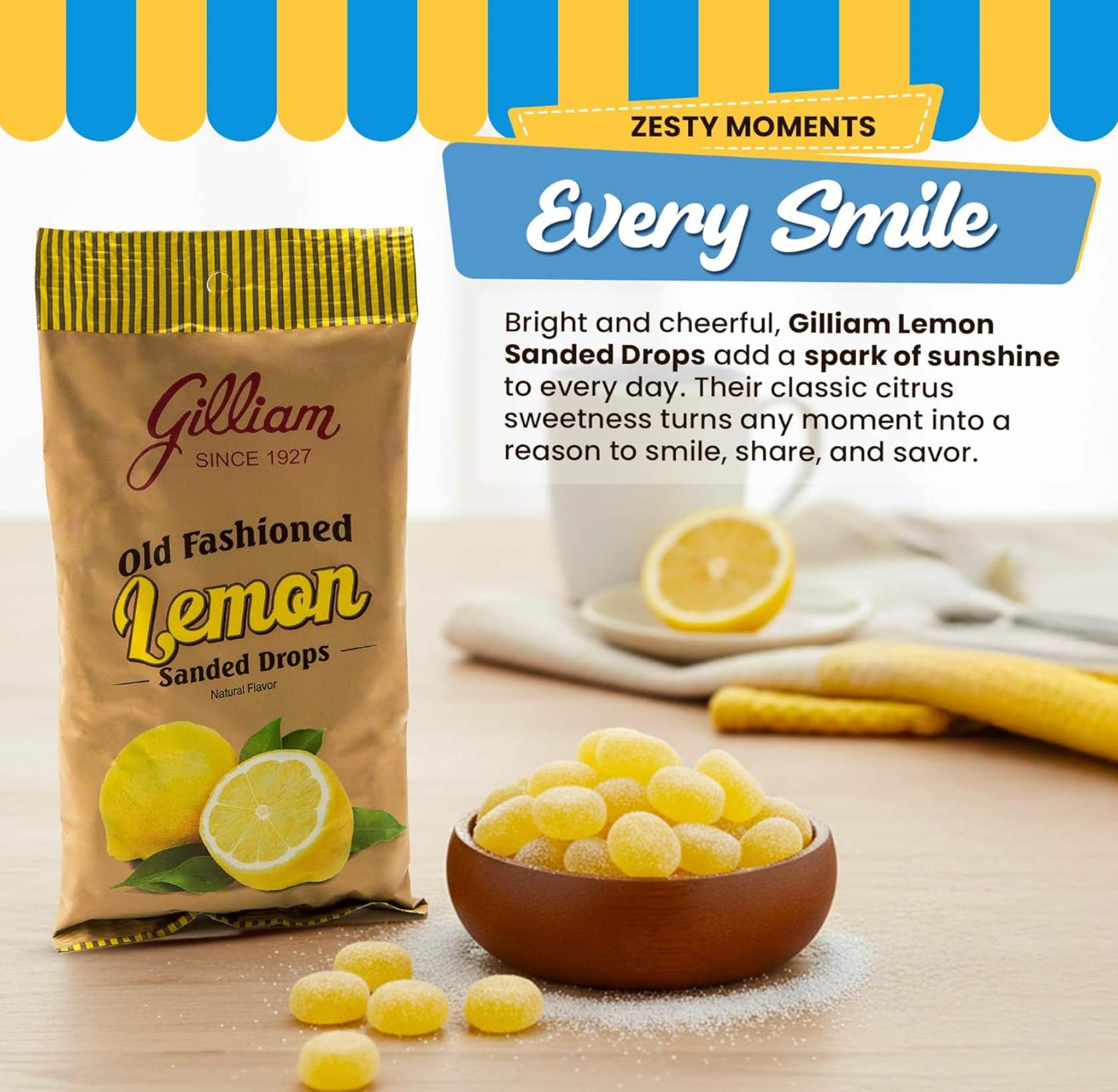 Quality Candy Company - Wholesale Zuigsnoepjes - Gilliam Citroendruppels 12st 4,5oz2