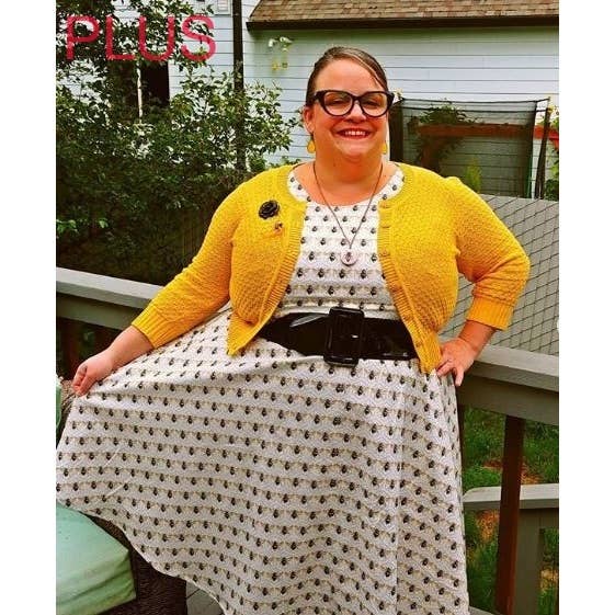 Mak - Vendita all'ingrosso Cardigan - Donna - Maglione cardigan plus size lavorato a maglia girocollo con maniche a 3/4 MK3514PL19