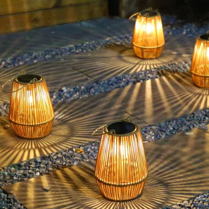BRECK + FOX - Wholesale Outdoor/Lawn Light - Solar Rattan Lantern
