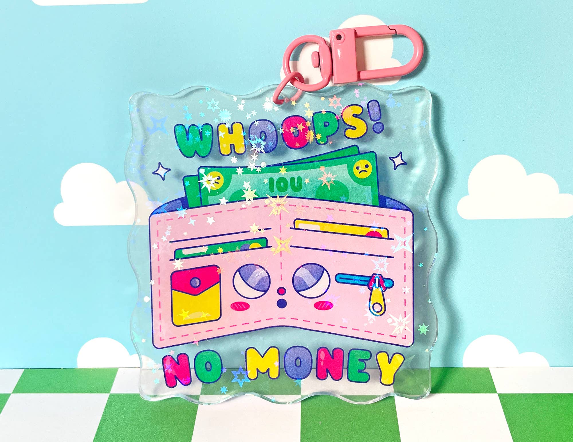Kidnichols - Wholesale Keychain - Women's - Whoops! No Money Acrylic Keychain | Holographic Keychain5