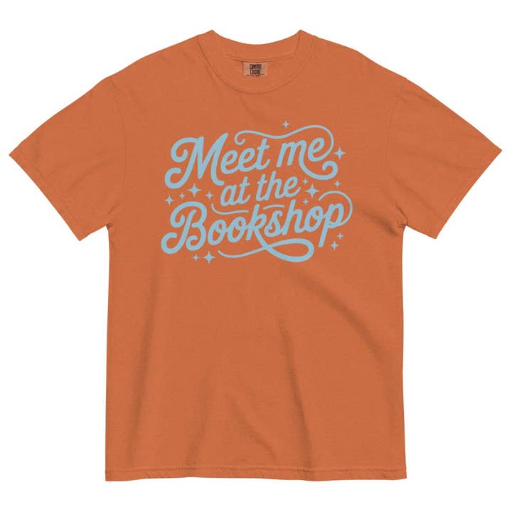 Keen Bee Studio - Wholesale Screen Printed T-Shirt - Unisex - Meet Me at the Bookshop Heavyweight T-shirt7