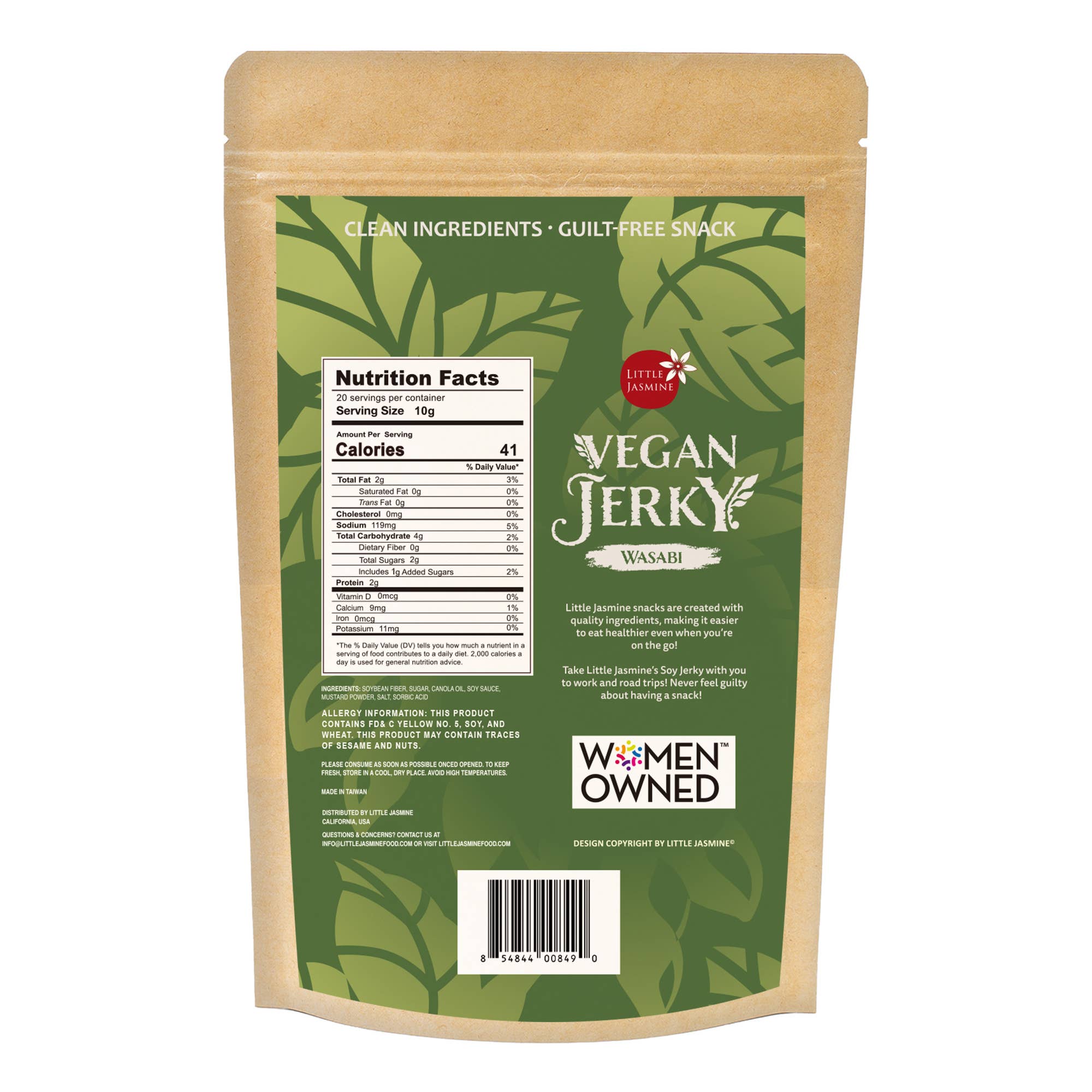 Arroyo Kitchen by Little Jasmine - Wholesale Jerky - Non-GMO Little Jasmine Vegan Jerky - Wasabi1