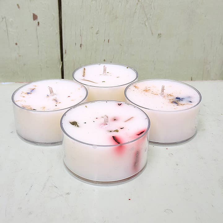 Green Daffodil Bath & Body - Wholesale Tea Light Candles - Peppermint Stick Soy Candle Tealight 4-Pack Christmas1