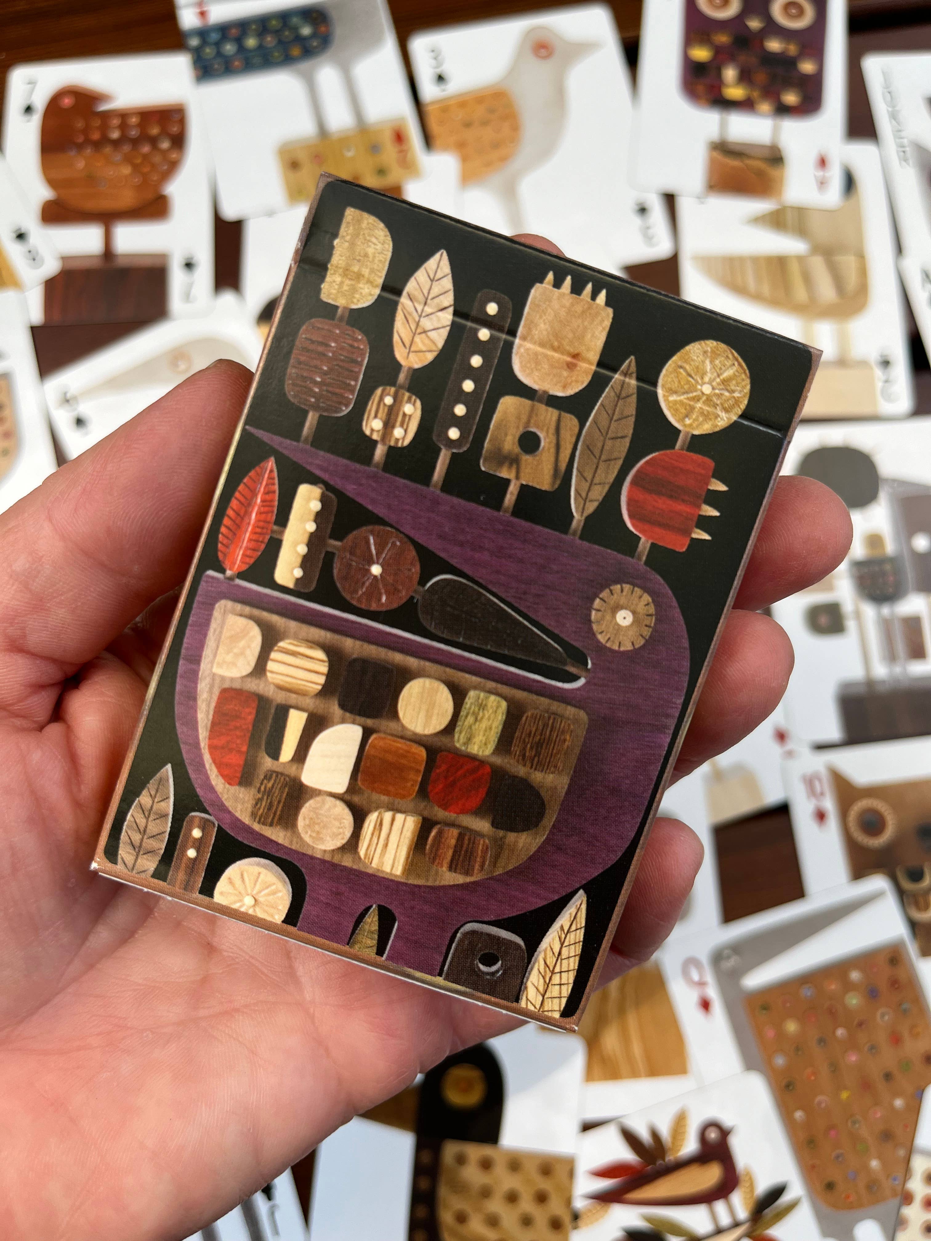 Bunny with a Toolbelt - Wholesale Playing Cards - Playing Card Deck with 54 reclaimed wood bird sculptures1