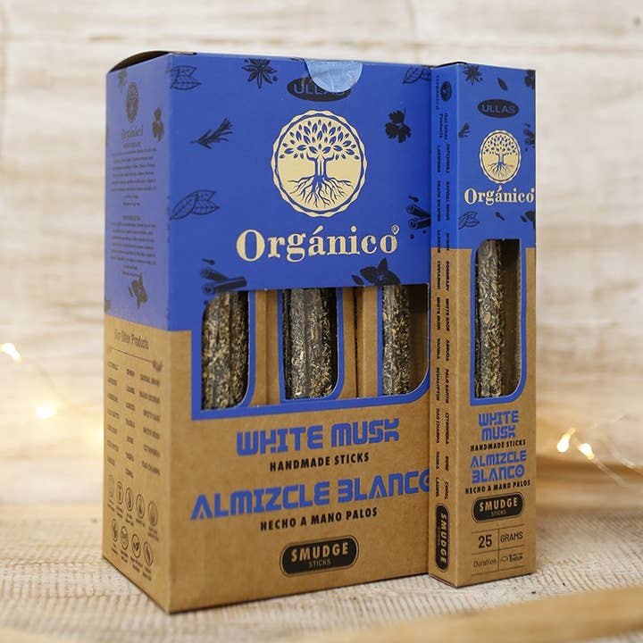 12 paket Ullas vit mysk rökelse för wholesale av Ethike.eu