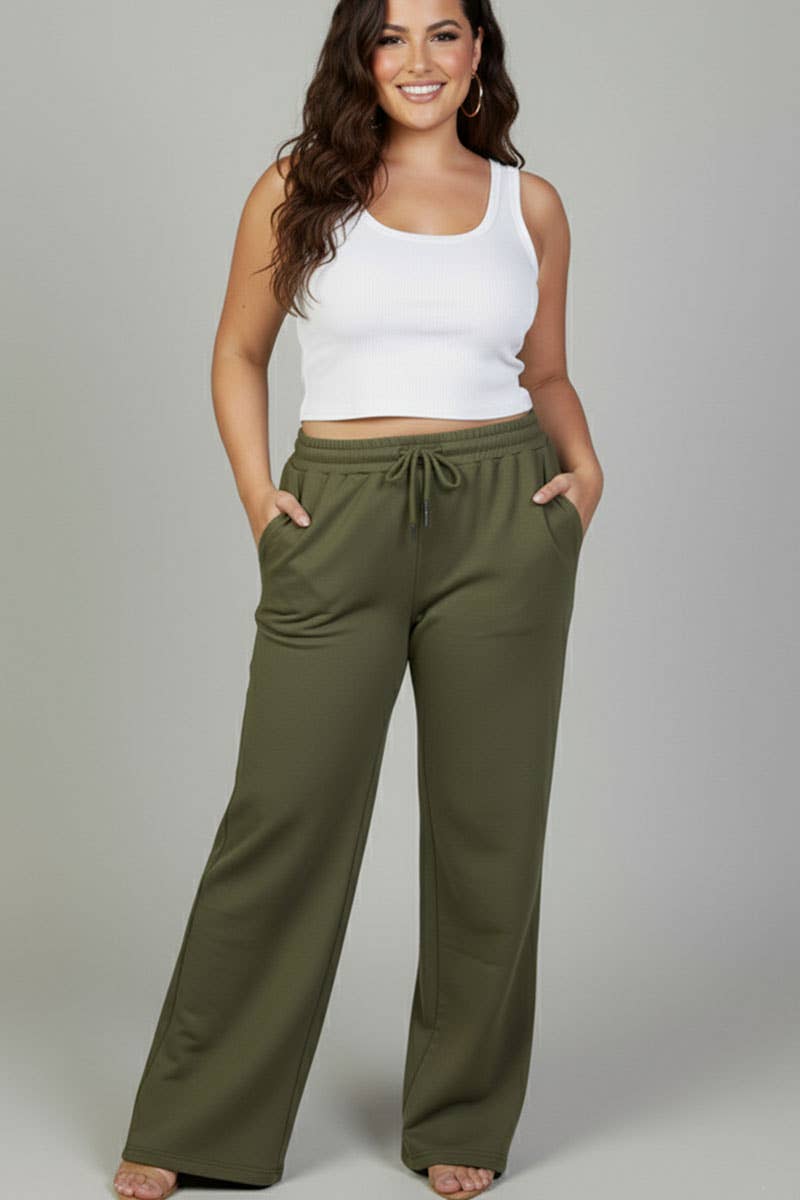 CAPELLA APPAREL - Vente Pantalon d'intérieur/de jogging – femme - Pantalon de survêtement à poche inclinée à cordon de serrage de grande taille9