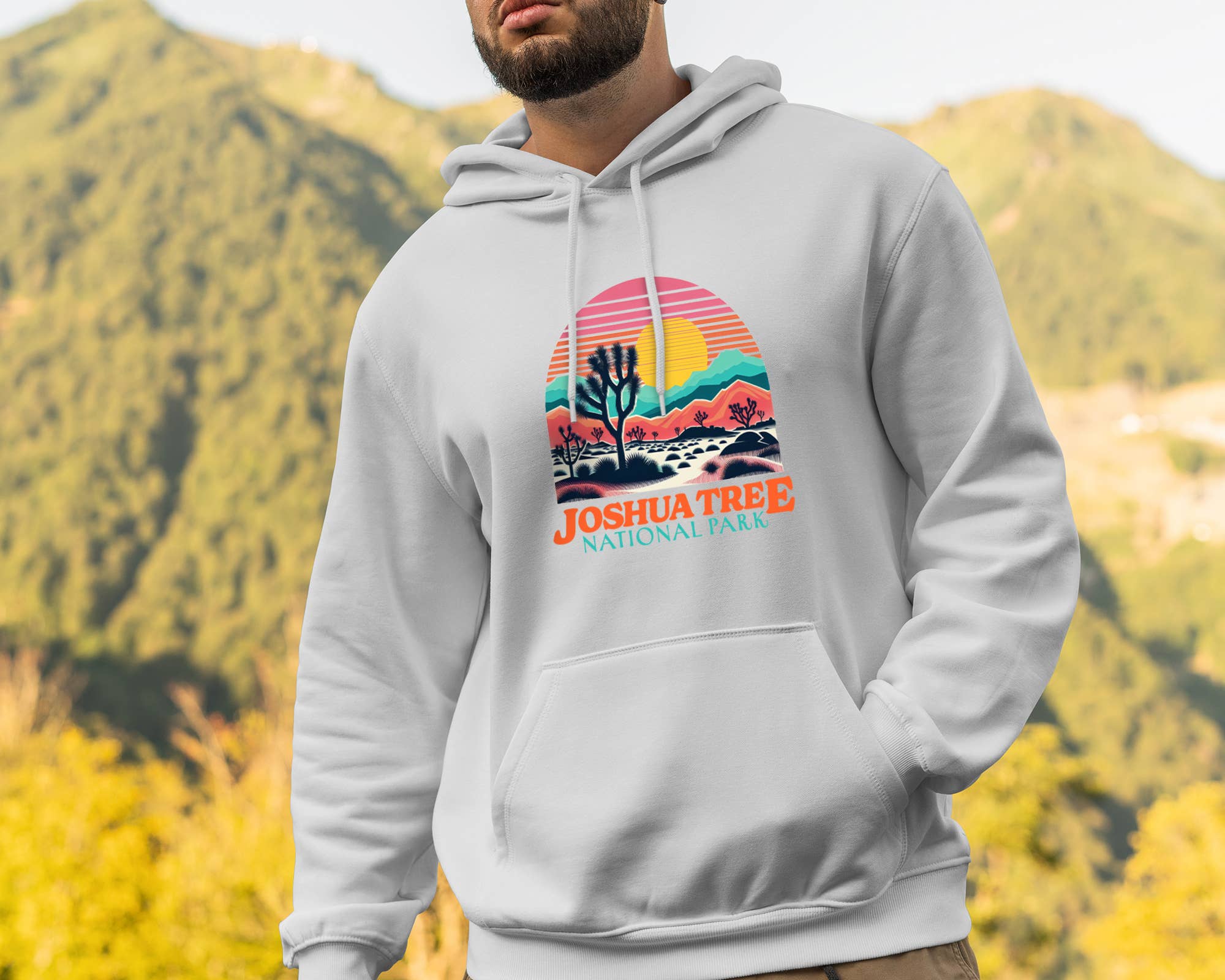 Vivtrek - Wholesale Hoodie - Unisex - Vintage Joshua Tree US National Park Retro Sunset Hoodies7