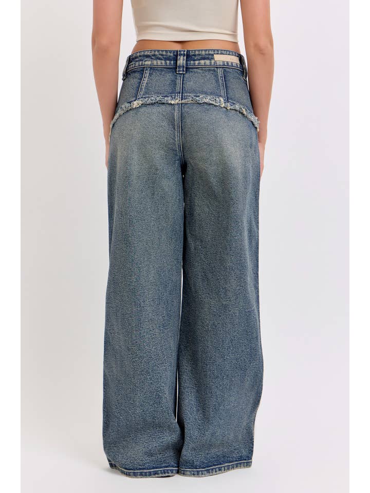 Cello Jeans - Wholesale Jeans - Women's - WV19524SK-T Skater Jean with Bohemian Raw Edge Details Tint