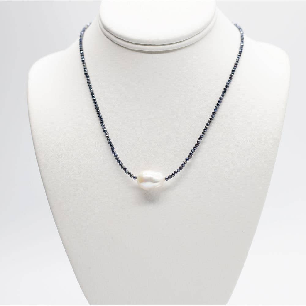 Susan Roberts Jewelry - Wholesale Pendant/Charm Necklace - Baroque Pearl Necklace with Sapphire2