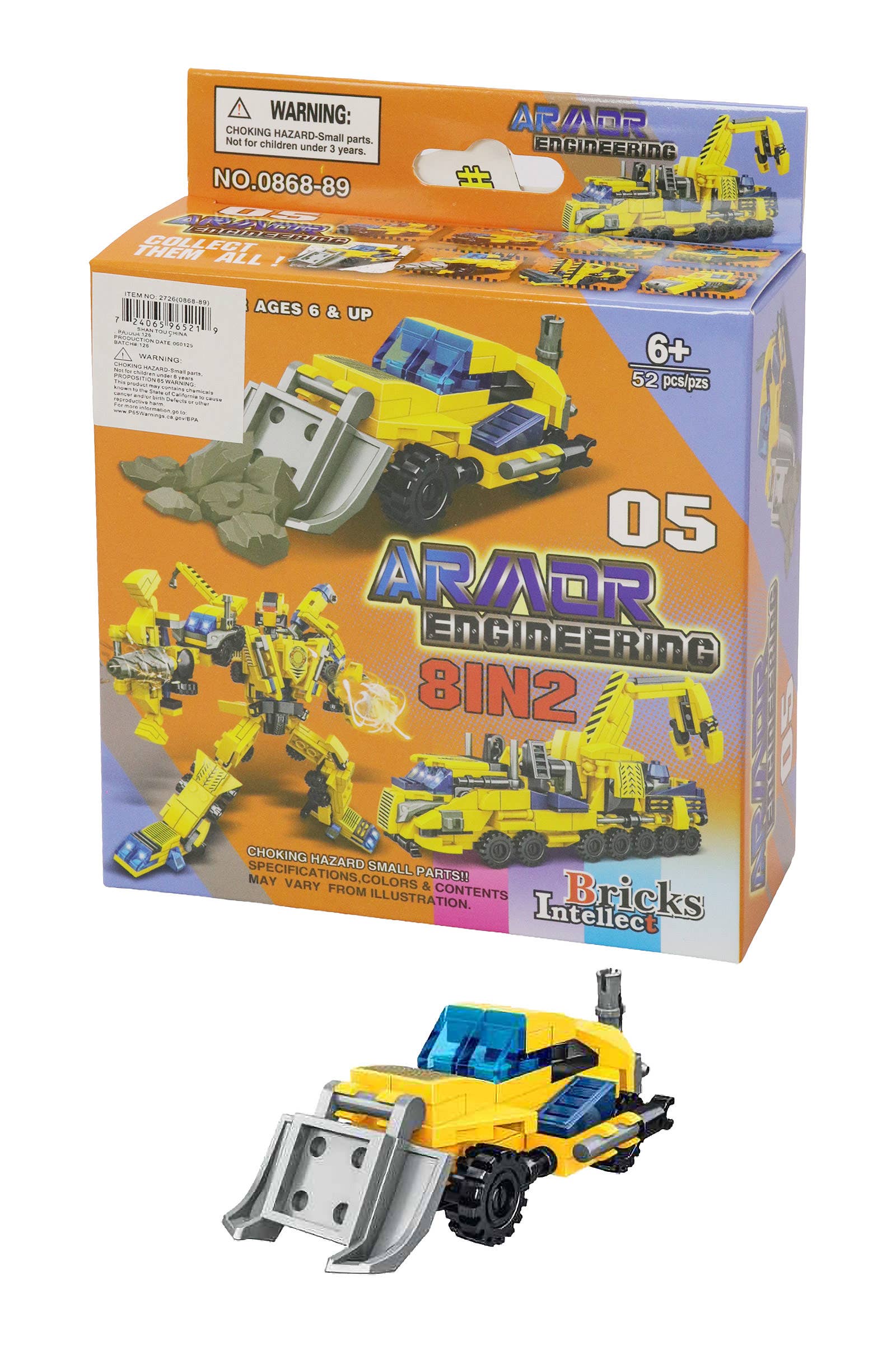 ASSORTED Construction Vehicle Diy Building Block - 8 Box for wholesale on Faire14