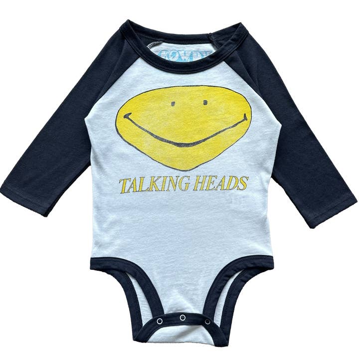 Talking Heads - Psycho Killer Raglan Onesie for wholesale by Rowdy Sprout