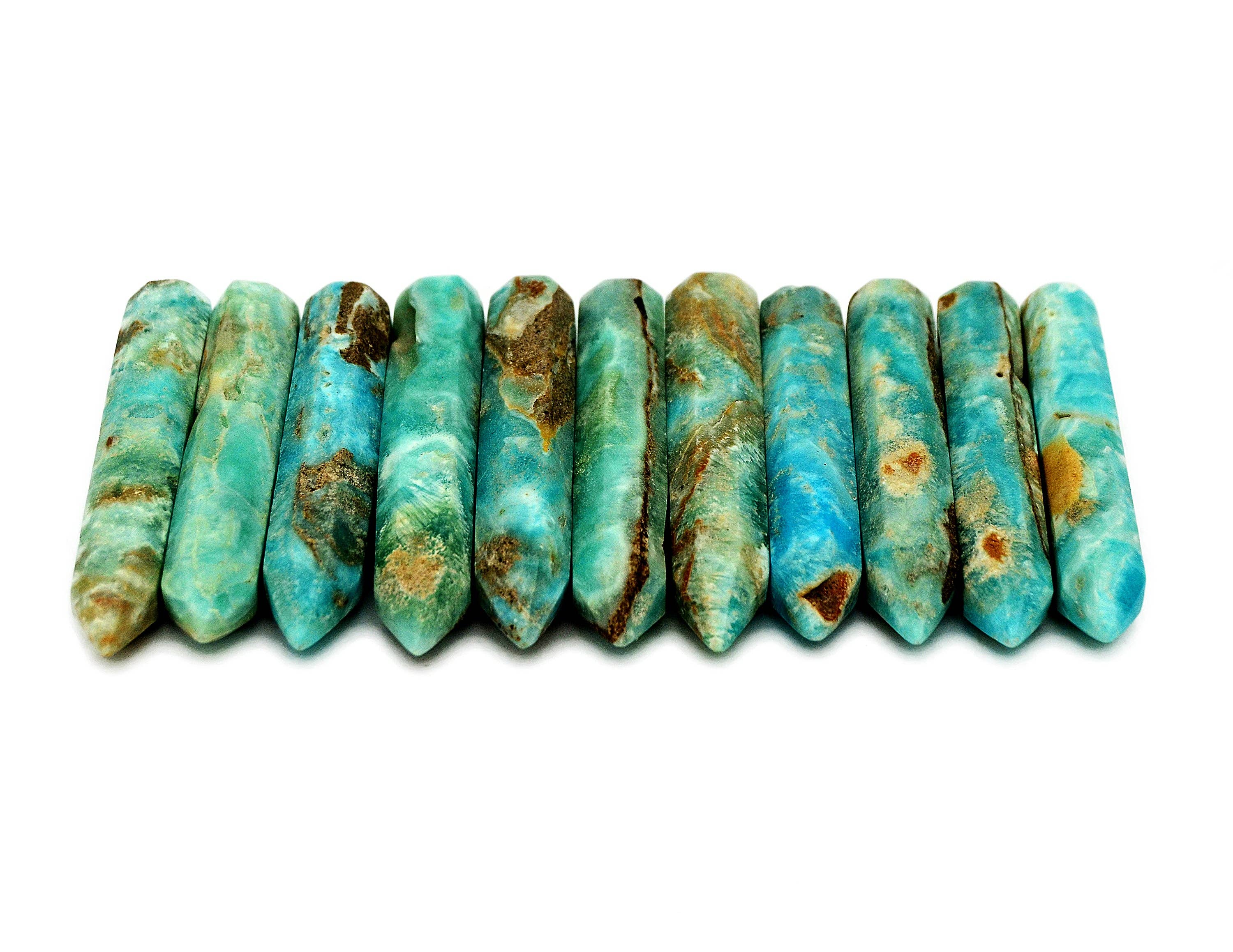 Kaia & Crystals – Großhandel Spiritueller Stein/Kristall – Blauer Aragonit Kristall-Spitzenpunkt (70 mm)8