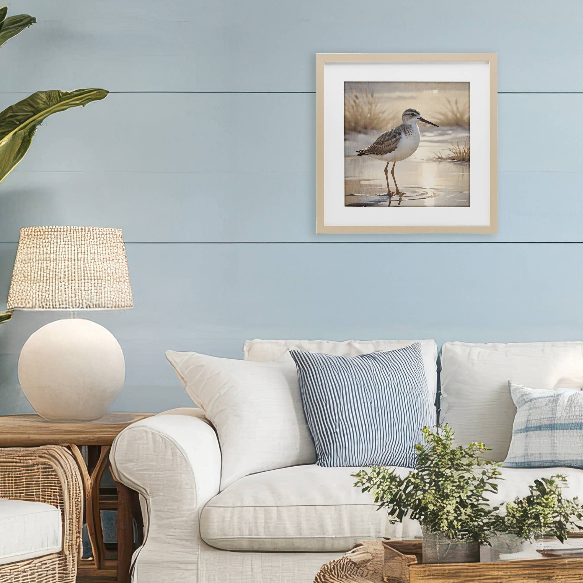 Stupell Industries - Wholesale Wall Sign - Sunlit Sandpiper in Shallow - Print Under Glass Wall Art4