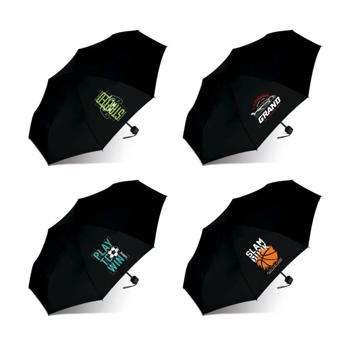 Cuatrogotas - Wholesale Umbrella - Kids - Cadet Manual Folding Umbrella Black 4 designs
Ref. 641C1