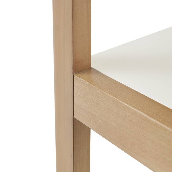 Olliix - Vente Bibliothèques - Étagère de bibliothèque à dessus blanc en bois, naturel *4