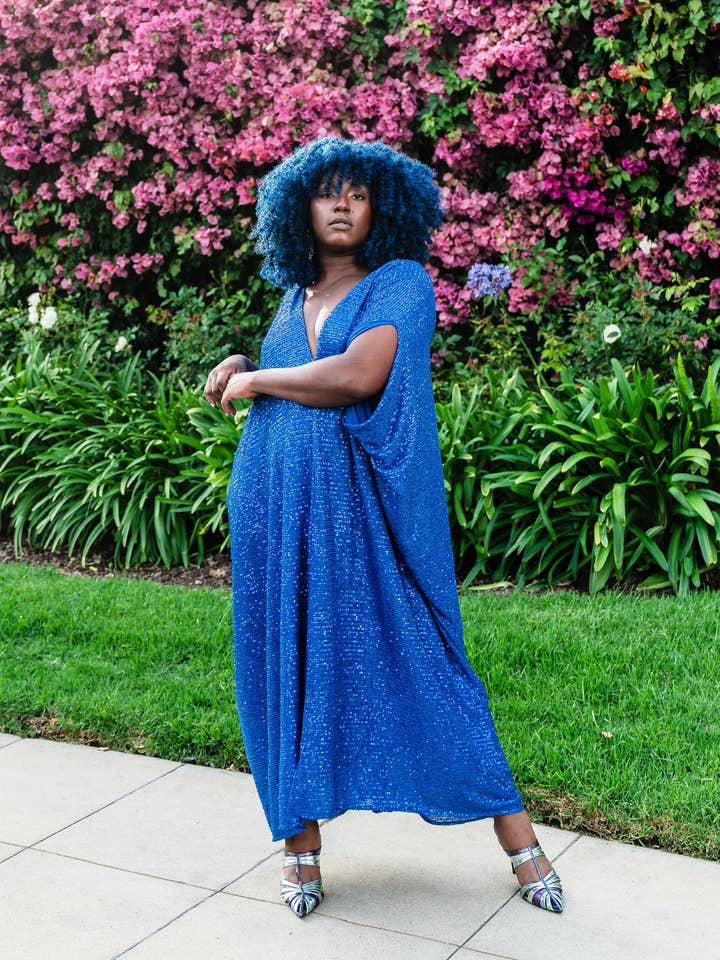 Royal Sequin Caftan for wholesale by Jennafer Grace