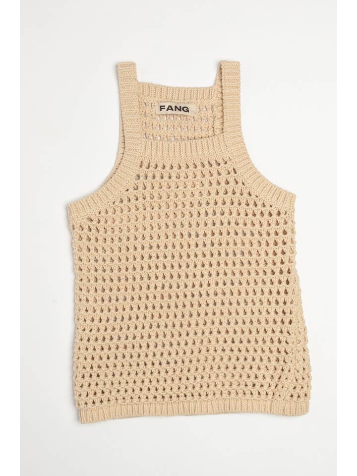 Beige Pointelle Loop Top for wholesale on Faire4