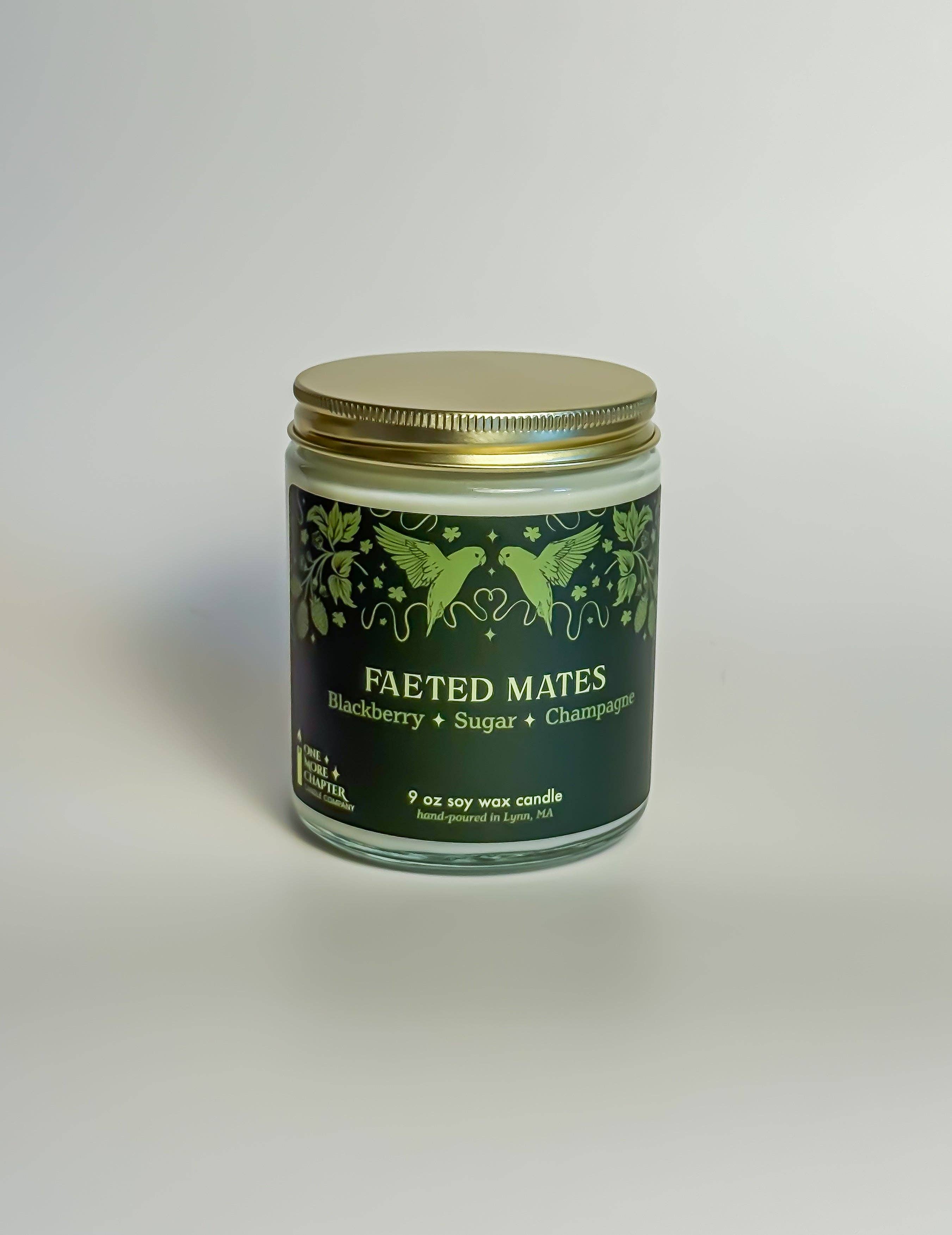 One More Chapter Candle Company - Wholesale Jar/Filled Candle - 9oz Faeted Mates | Bookish Romantasy Soy Candle1