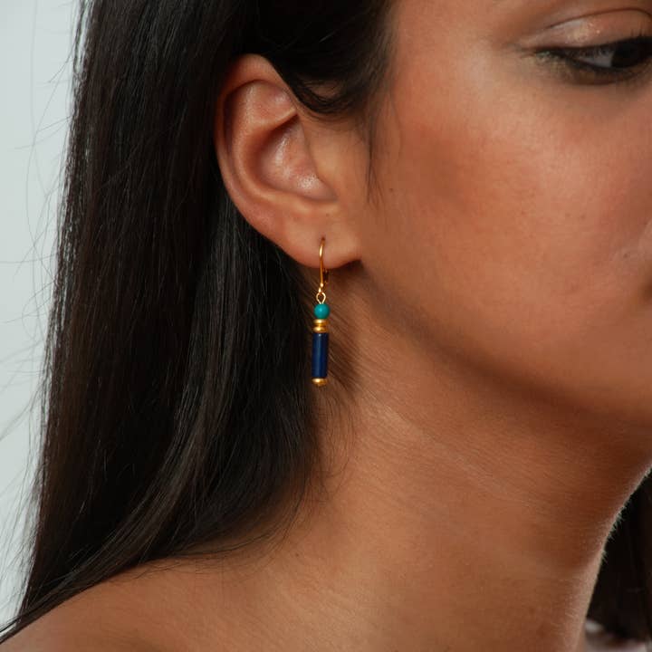 Discoveries, Inc. - Wholesale Dangle Earrings - Egyptian Lapis and Turquoise Earrings1