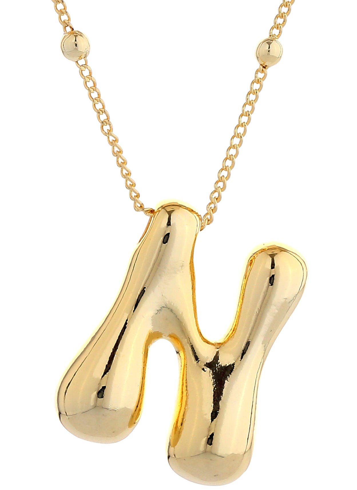 MiMi Wholesale - Wholesale Pendant/Charm Necklace - DJN330009 14K Dipped Big Bubble Letter Initial Necklace17