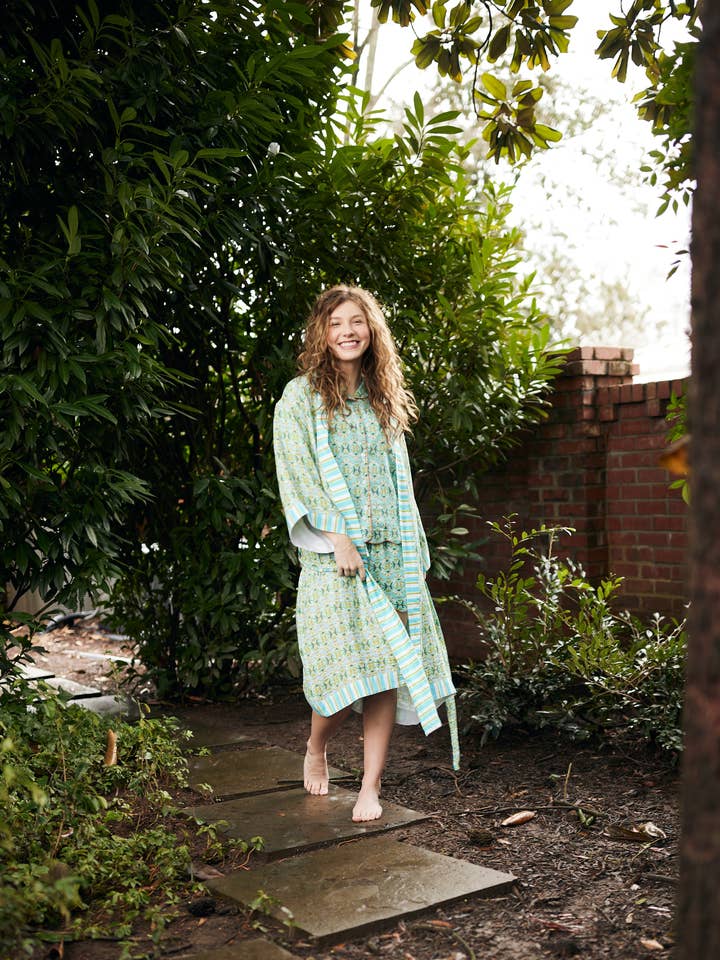 Brooks Avenue - Wholesale Robe - Women's - Bathrobe - English Gardens Teal
