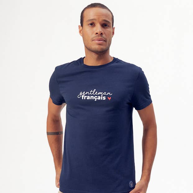 Philibert Print “French Gentleman” Navy Blue T-shirt for wholesale by La Gentle Factory