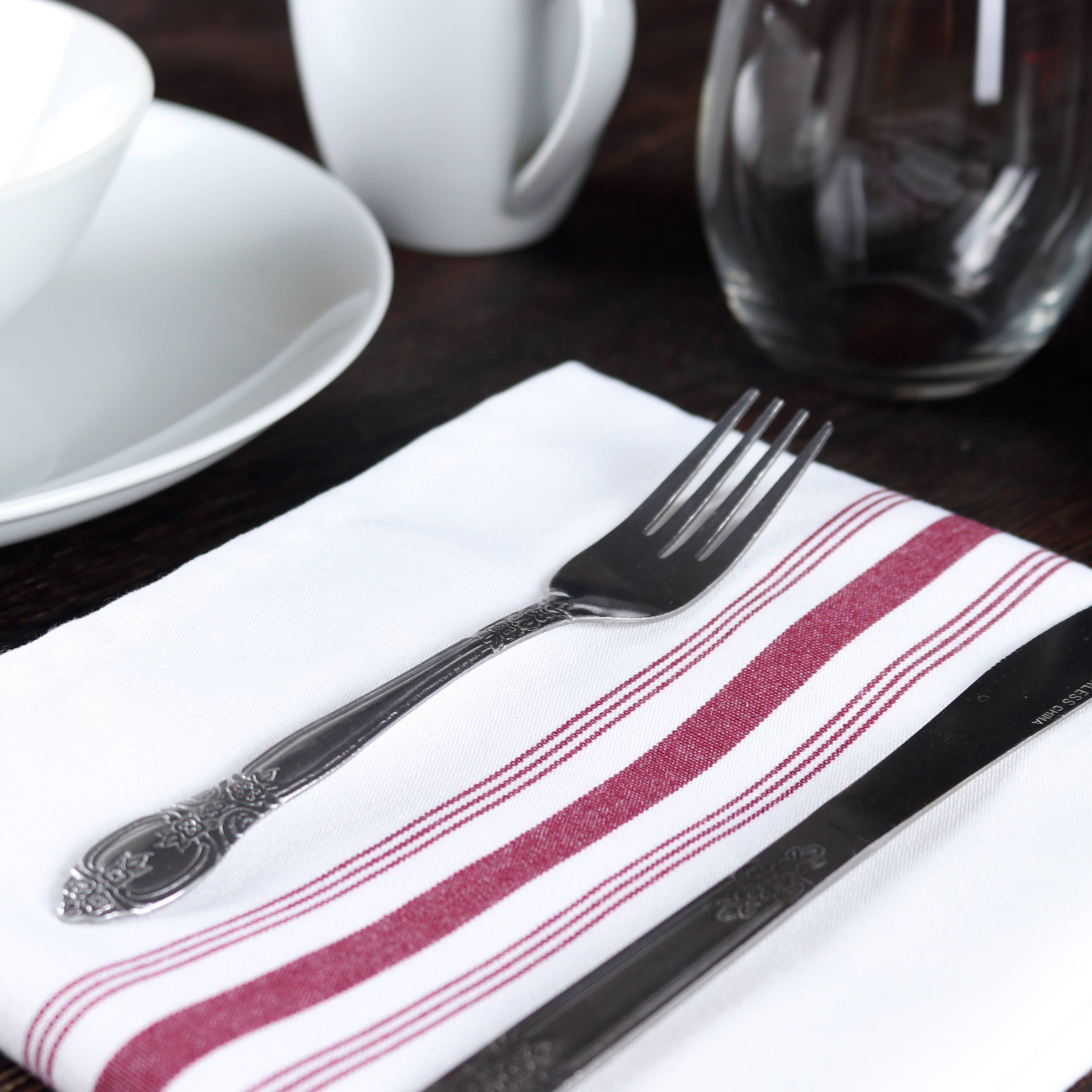 Arkwright Home - Wholesale Dinner & Cloth Napkin - Striped Bistro Napkins (12pk) - Spun Polyester, Colors,18x229