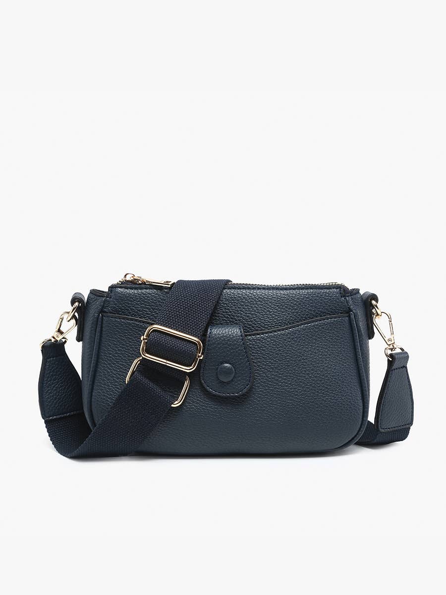 Jen & Co. - Vente Sac porté épaule – femme - Sac à bandoulière à bouton-pression Kallie M2599 avec sangle en nylon2