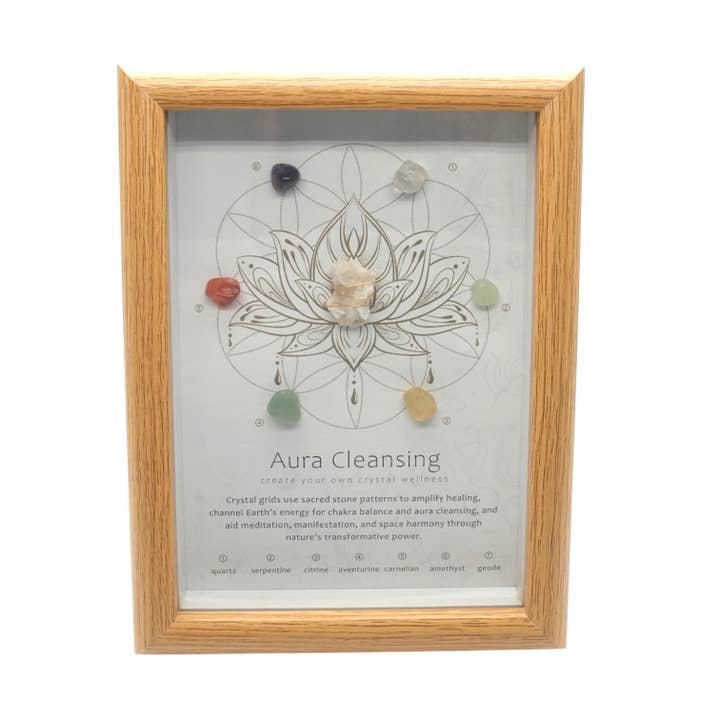 Moldura “Aura Cleasing” – Grade de Cristais & Bem-Estar Energético 20,5x15,5 cm por atacado de Foliesbijoux
