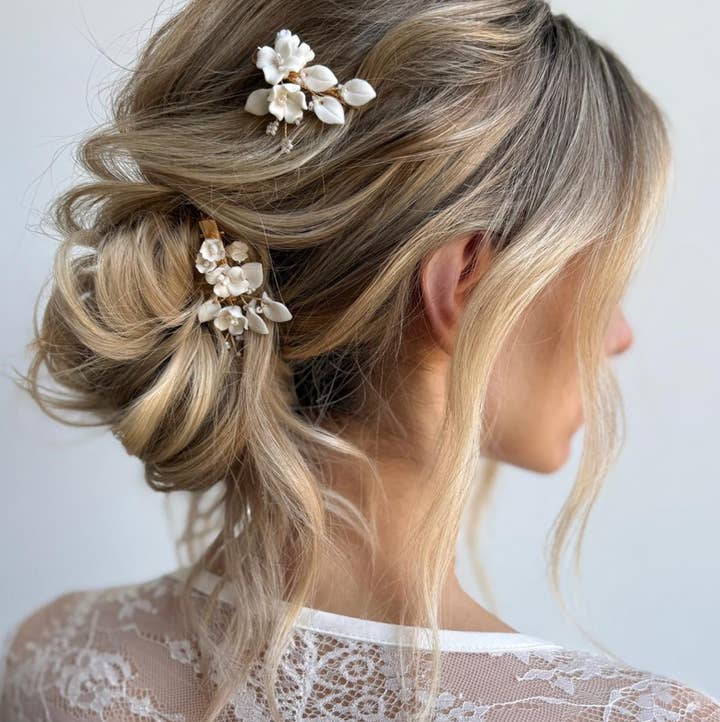 SallyJaneBridal - Vente Pince à cheveux – femme - Vanessa Hairclips dorés - bijoux de cheveux pour mariage - lot de 20