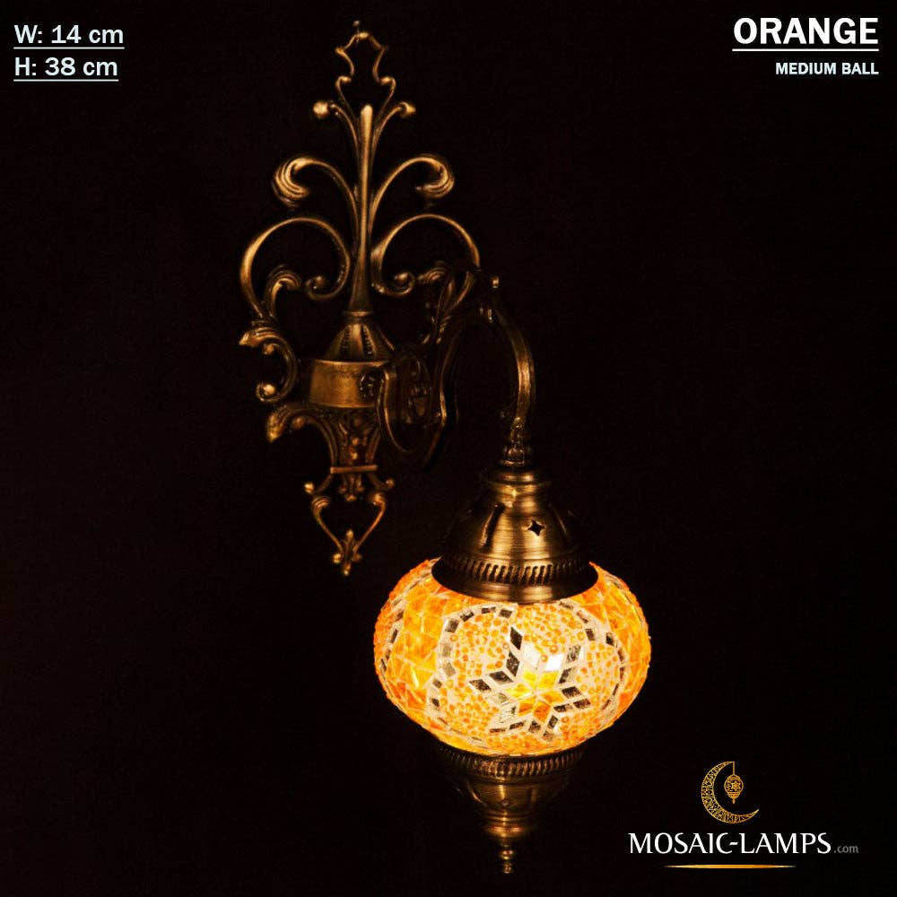 Mosaic Lamps - Wholesale Sconce - Turkish Mosaic Single Medium Globe Wall Lamp, Traditional Moroccan Vintage Ceiling Sconce, Handmade Marrakech Bedroom Living Room Wall Lights11