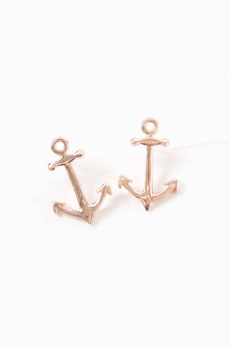 Lovoda - Wholesale Stud/Post Earrings - Anchor Earrings (18K Rose & 24K Gold)8