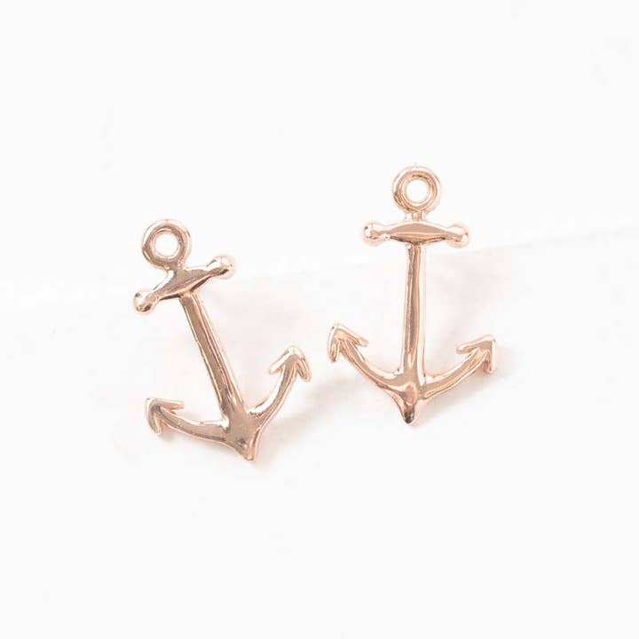 Lovoda - Wholesale Stud/Post Earrings - Anchor Earrings (18K Rose & 24K Gold)4
