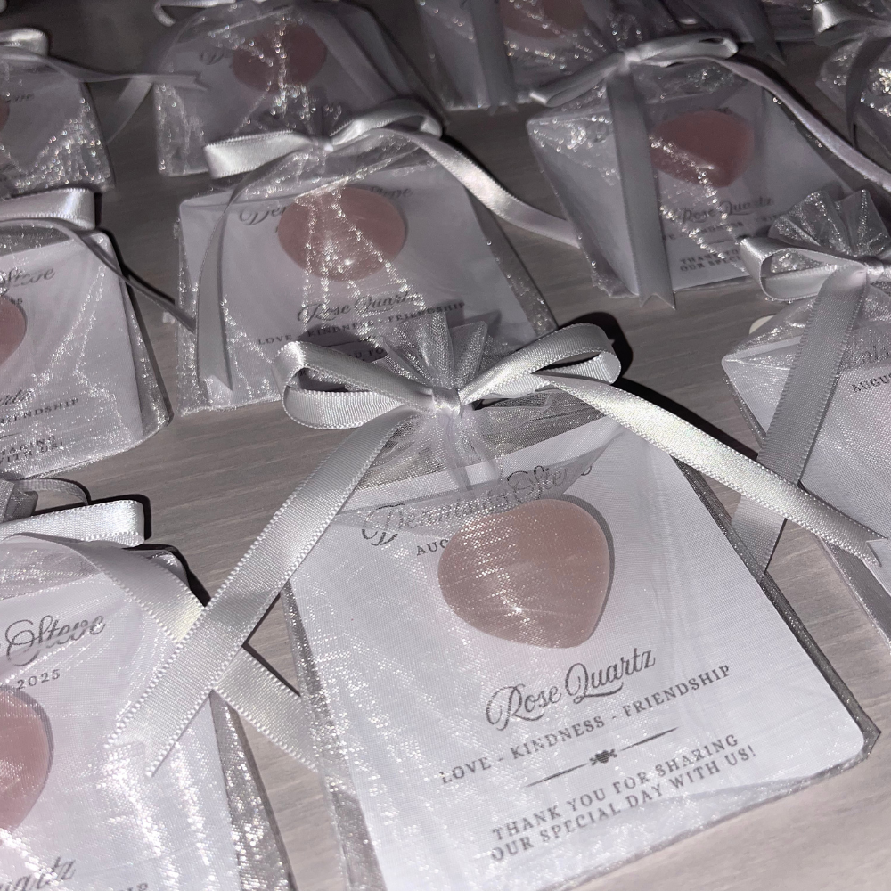 Mystic Showers - Wholesale Party Favor - Rozenkwarts Liefdeshart Feestartikelen | Aangepaste Kristallen Zakjes3