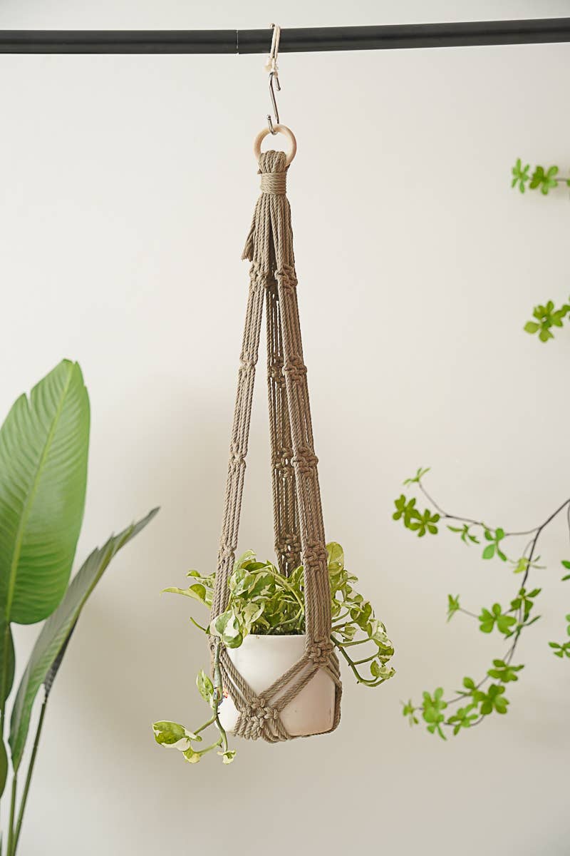 BeanDaikon – wholesale Hanging planter – Macrame No Tassel Plant Holder H7012