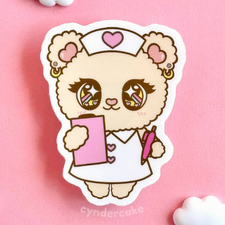 Adesivo - Infermiera Vivi-Bear (Valutazione) per la vendita all'ingrosso da parte di Cyndercake