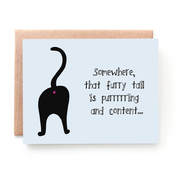 Furry Tail, Cat Pet Loss Card for wholesale by Yellow Daisy Paper Co.
