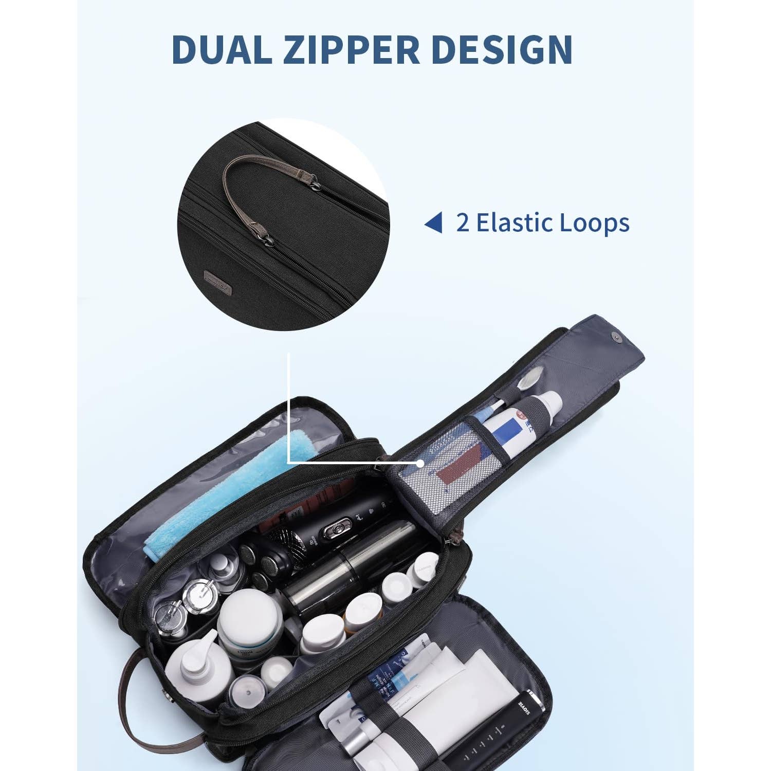 wandf – Engroshandel Toilettaske - Unisex – Canvas & læder Dopp Kit rejse vandafvisende barbertaske4