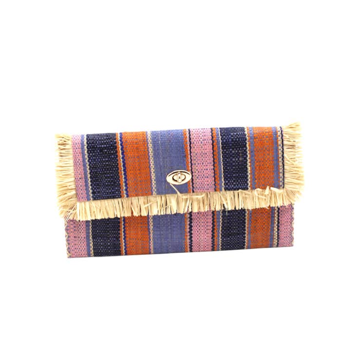 Shebobo - Vente Pochette – femme - Pochette Sophie en paille avec bordure à franges brutes22