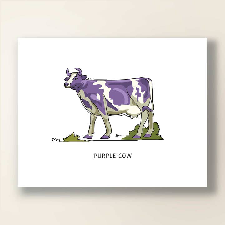 A. B. Newton and Company - Wholesale Art Print - Purple Cow | Winter Garden Landmark Series