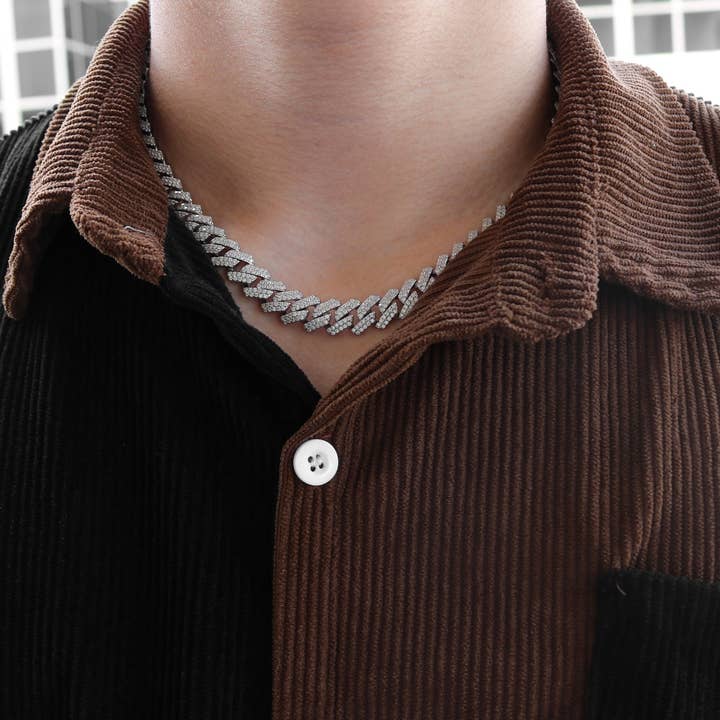 Atlanta Jewelers Supply - Wholesale Link & Chain Necklace - Sterling Silver Moissanite Monaco Chain